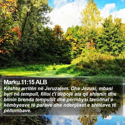 Marku 11:15 ALB Bible Verse Image