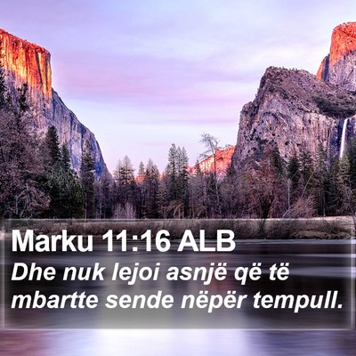 Marku 11:16 ALB Bible Verse Image