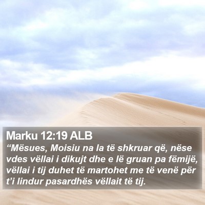 Marku 12:19 ALB Bible Verse Image