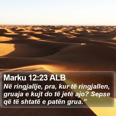 Marku 12:23 ALB Bible Verse Image