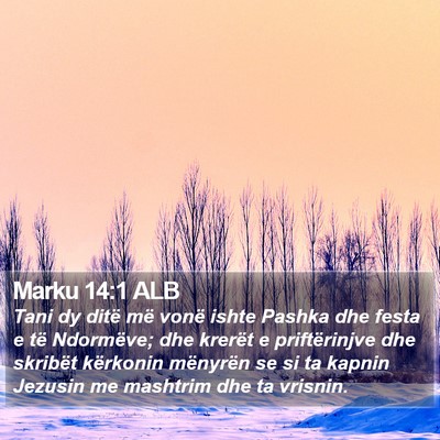 Marku 14:1 ALB Bible Verse Image