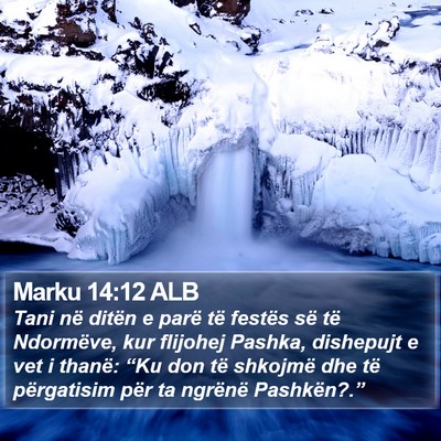 Marku 14:12 ALB Bible Verse Image