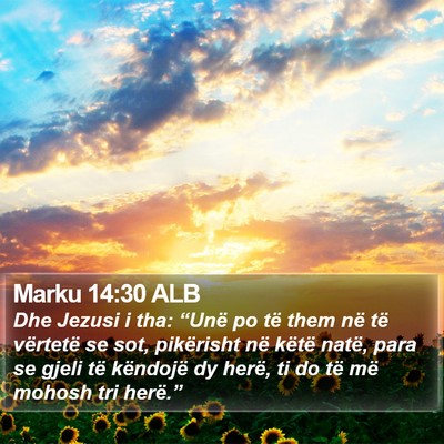 Marku 14:30 ALB Bible Verse Image