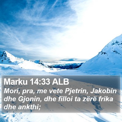 Marku 14:33 ALB Bible Verse Image