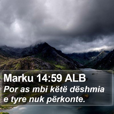 Marku 14:59 ALB Bible Verse Image