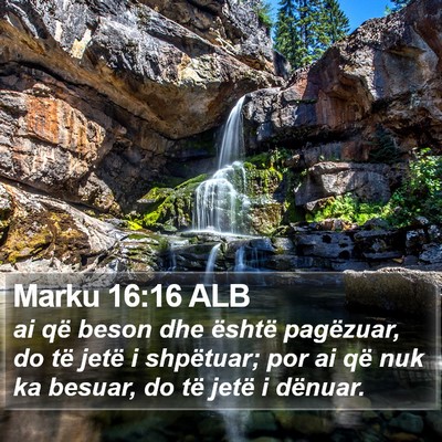 Marku 16:16 ALB Bible Verse Image