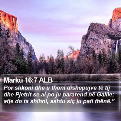 Marku 16:7 ALB Bible Verse Image