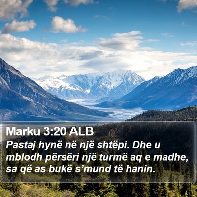 Marku 3:20 ALB Bible Verse Image