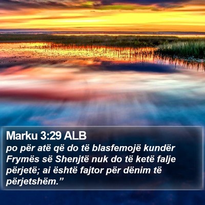 Marku 3:29 ALB Bible Verse Image