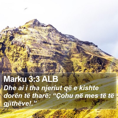 Marku 3:3 ALB Bible Verse Image