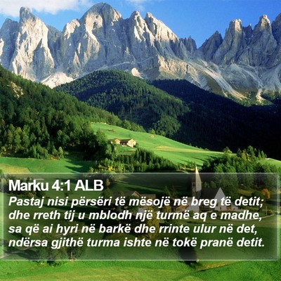 Marku 4:1 ALB Bible Verse Image