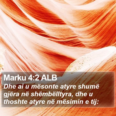 Marku 4:2 ALB Bible Verse Image