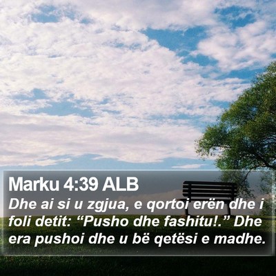 Marku 4:39 ALB Bible Verse Image