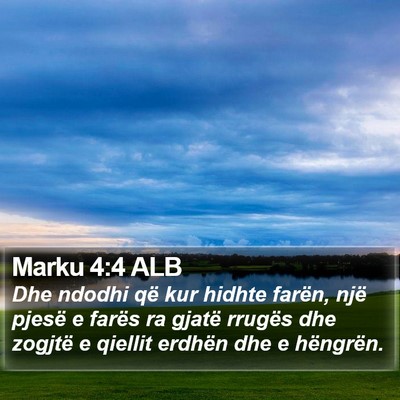 Marku 4:4 ALB Bible Verse Image