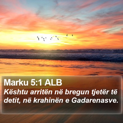 Marku 5:1 ALB Bible Verse Image