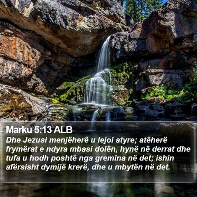 Marku 5:13 ALB Bible Verse Image