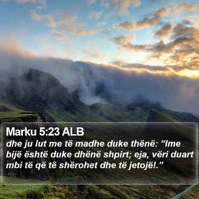 Marku 5:23 ALB Bible Verse Image