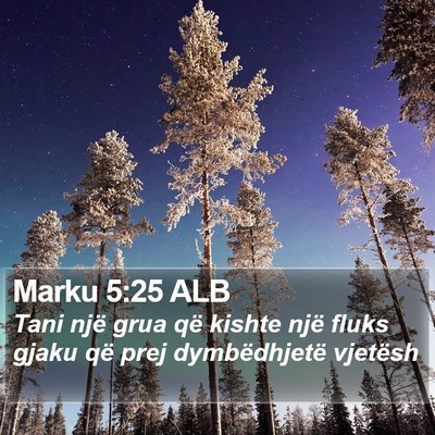 Marku 5:25 ALB Bible Verse Image