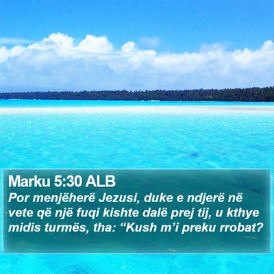 Marku 5:30 ALB Bible Verse Image