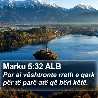 Marku 5:32 ALB Bible Verse Image