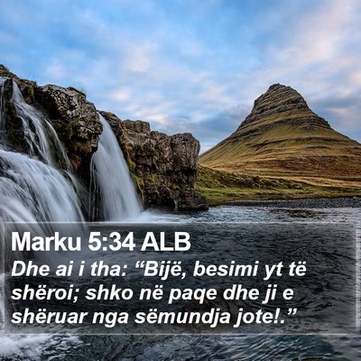 Marku 5:34 ALB Bible Verse Image
