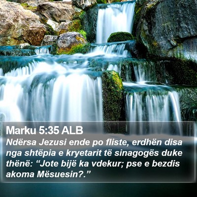 Marku 5:35 ALB Bible Verse Image