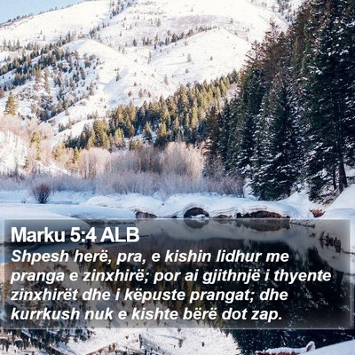 Marku 5:4 ALB Bible Verse Image
