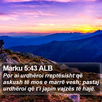Marku 5:43 ALB Bible Verse Image