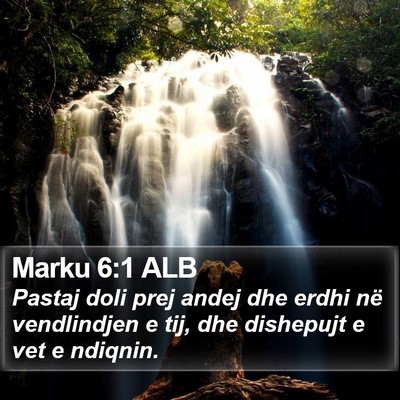 Marku 6:1 ALB Bible Verse Image