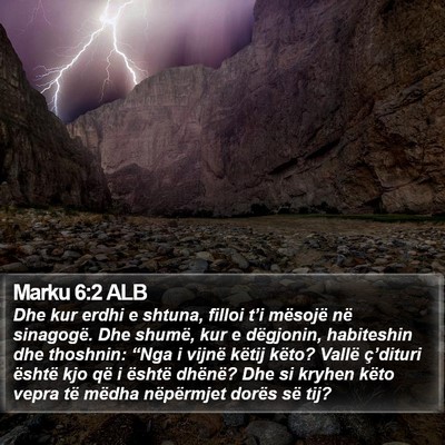 Marku 6:2 ALB Bible Verse Image