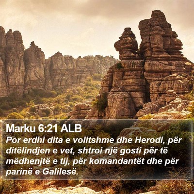 Marku 6:21 ALB Bible Verse Image