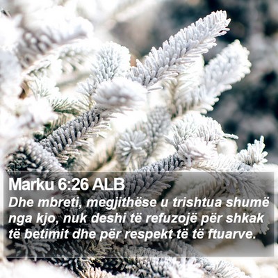 Marku 6:26 ALB Bible Verse Image