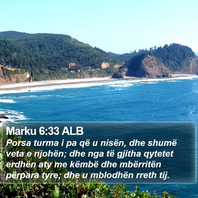 Marku 6:33 ALB Bible Verse Image