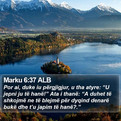 Marku 6:37 ALB Bible Verse Image