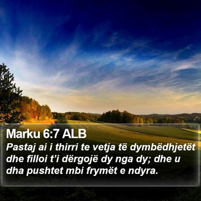 Marku 6:7 ALB Bible Verse Image