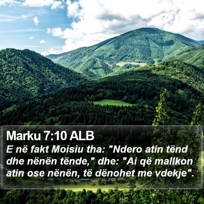 Marku 7:10 ALB Bible Verse Image