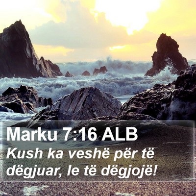 Marku 7:16 ALB Bible Verse Image