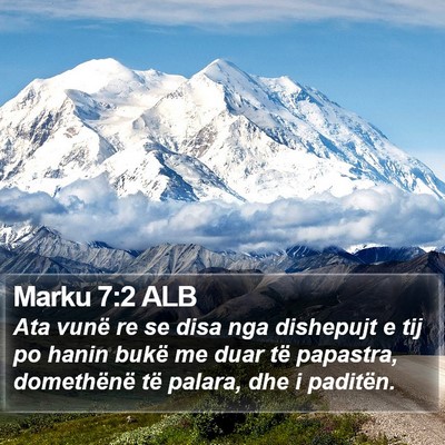 Marku 7:2 ALB Bible Verse Image