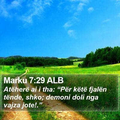 Marku 7:29 ALB Bible Verse Image