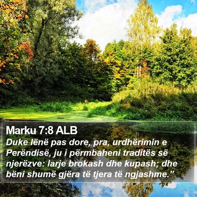Marku 7:8 ALB Bible Verse Image