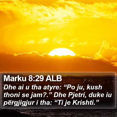 Marku 8:29 ALB Bible Verse Image