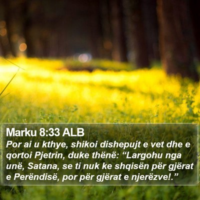 Marku 8:33 ALB Bible Verse Image