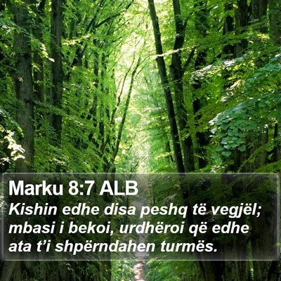 Marku 8:7 ALB Bible Verse Image