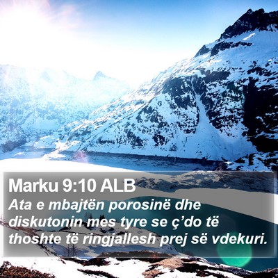 Marku 9:10 ALB Bible Verse Image
