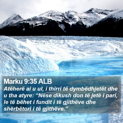 Marku 9:35 ALB Bible Verse Image