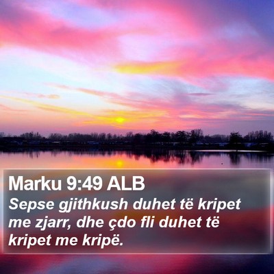 Marku 9:49 ALB Bible Verse Image