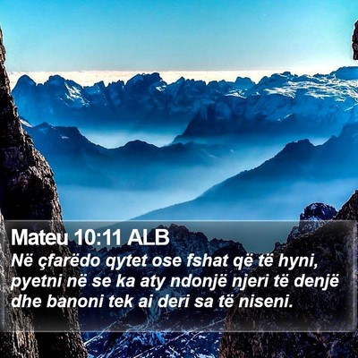 Mateu 10:11 ALB Bible Verse Image