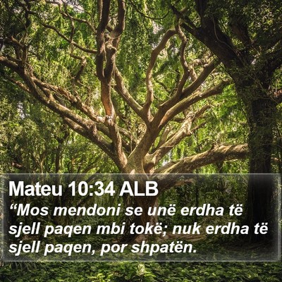 Mateu 10:34 ALB Bible Verse Image