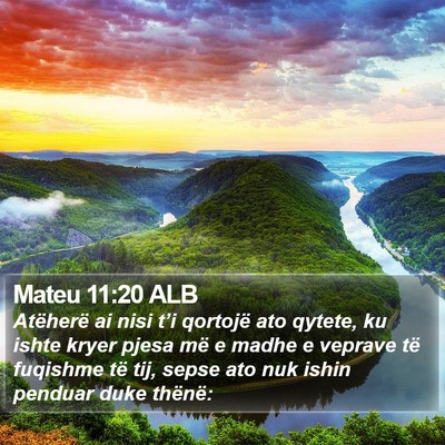 Mateu 11:20 ALB Bible Verse Image