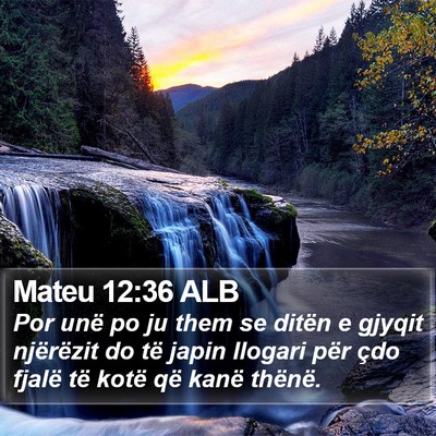 Mateu 12:36 ALB Bible Verse Image